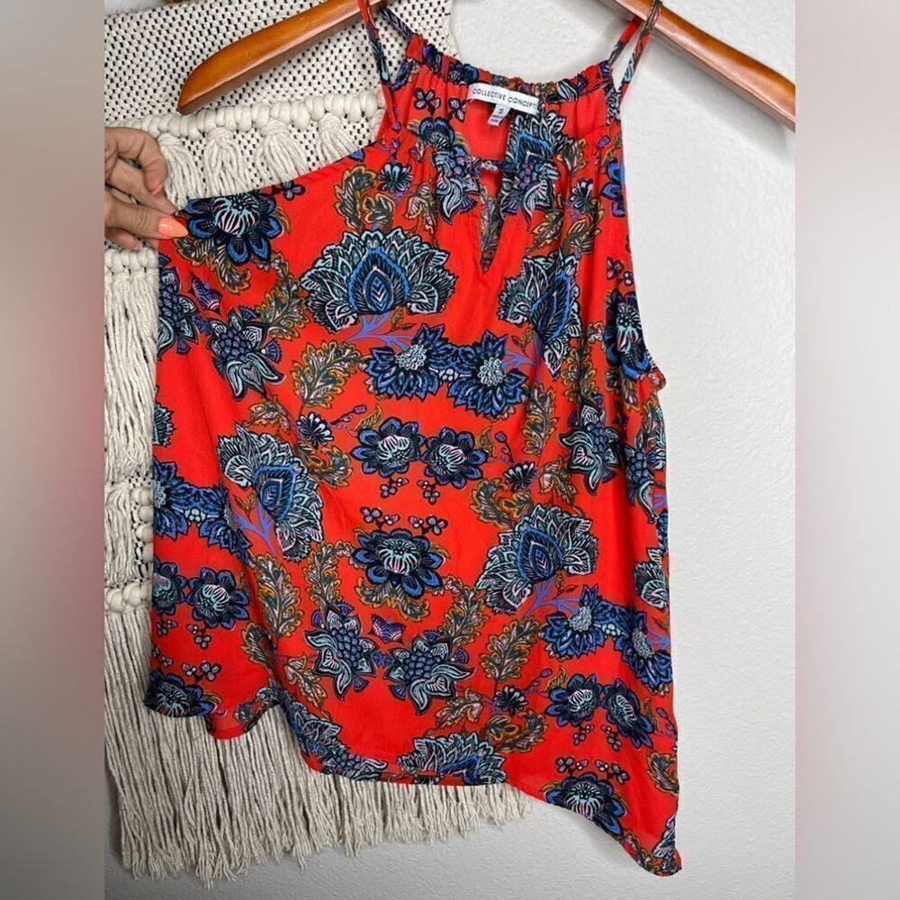 Collective Concepts Red Floral Top